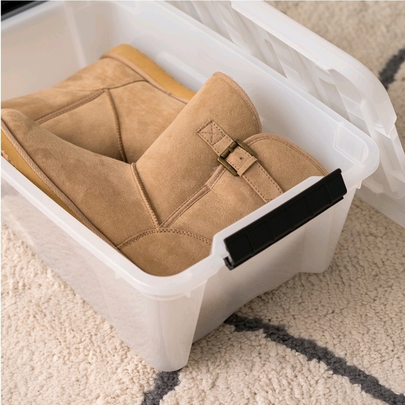 12 Qt Plastic Storage Boxes with Latches 10 Pack - Picture 4 of 4